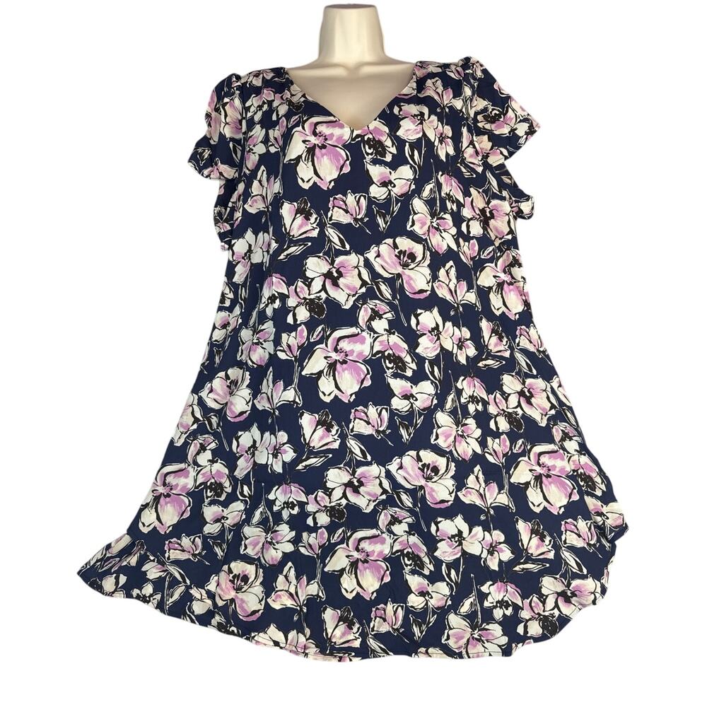 NWT XXL Navy Womens Andree By Unit Floral Dress Midi New 2X Ladies Boutique